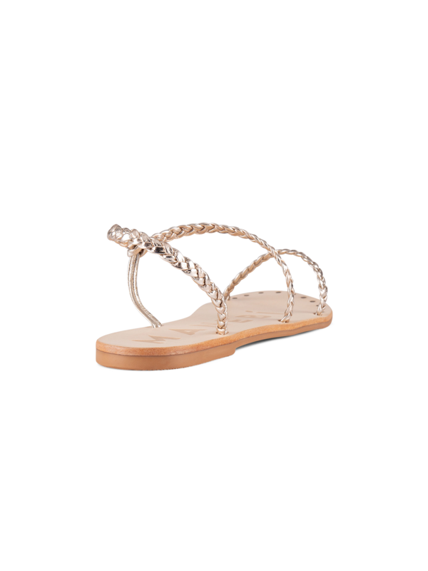 LEATHER SANDALS METALLIC LEATHER BRAID