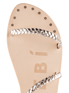 LEATHER SANDALS METALLIC LEATHER BRAID