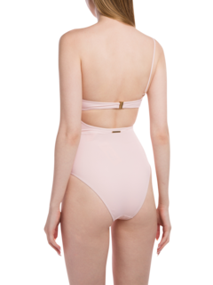 Rose Pink One-Piece Swimsuit with Cut-out