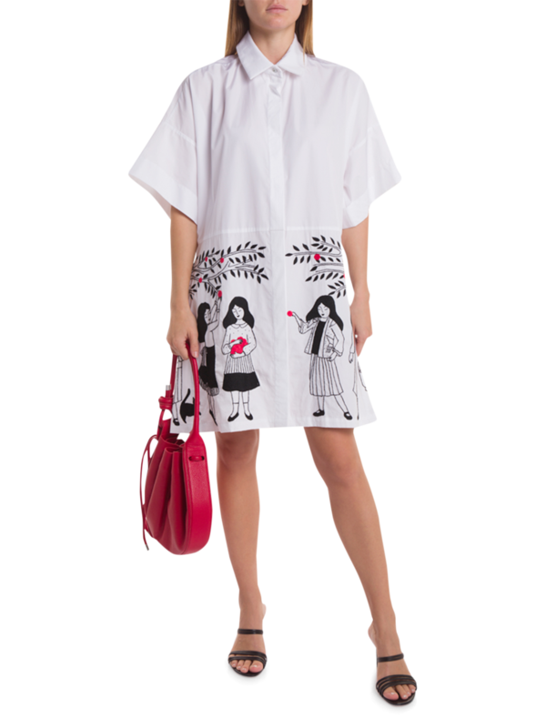 Oversized Shirt Dress with Short Sleeves