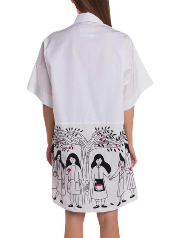 Oversized Shirt Dress with Short Sleeves
