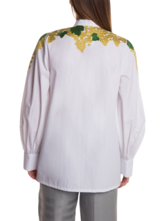 White Long Balloon Sleeves Shirt