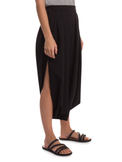Black Pleated Skirt with Side Slits
