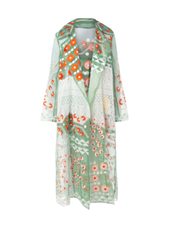 Embroidered Organza And Lace Mix Jacket