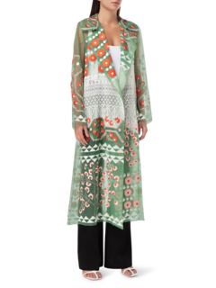 Embroidered Organza And Lace Mix Jacket
