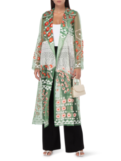 Embroidered Organza And Lace Mix Jacket