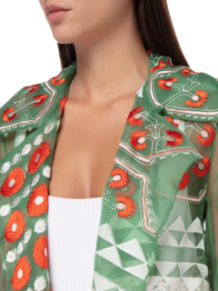 Embroidered Organza And Lace Mix Jacket