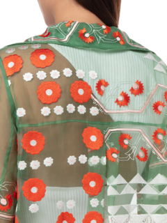 Embroidered Organza And Lace Mix Jacket