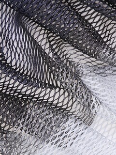 Black-and-White Scarf with Tasseled Edges