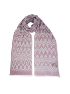 Pink-and-Grey Shawl with Wave Design