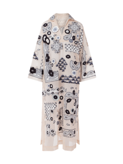 Mozaic Embroidered Lace And Cotton Midi Kaftan Dress