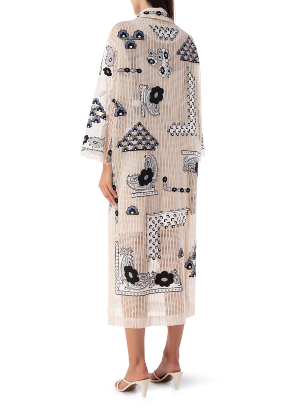 Mozaic Embroidered Lace And Cotton Midi Kaftan Dress