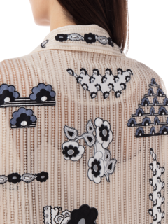 Mozaic Embroidered Lace And Cotton Midi Kaftan Dress