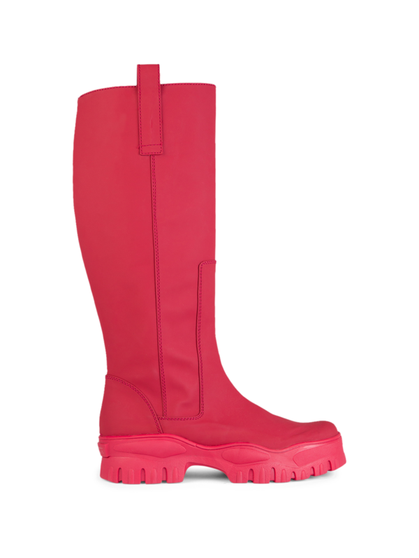 Round-Toe Knee-Length Leather Boots