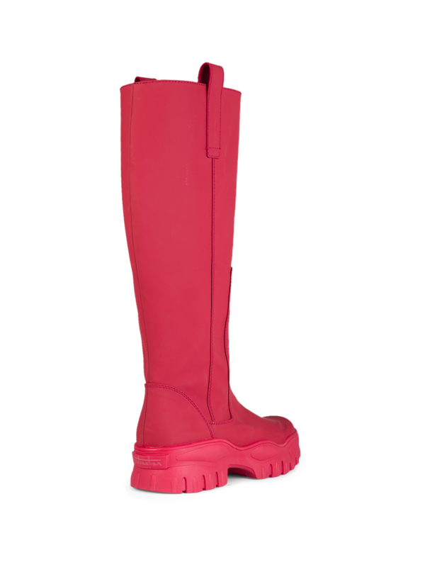 Round-Toe Knee-Length Leather Boots