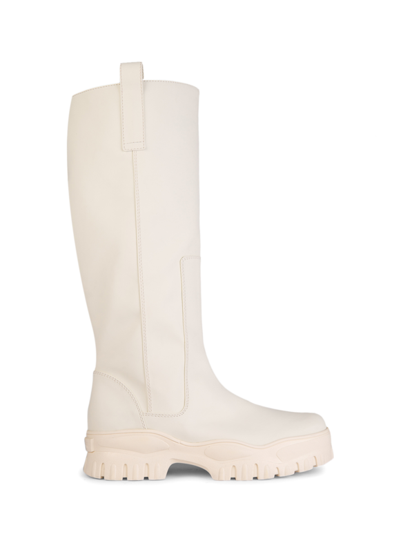 Round-Toe Knee-Length Leather Boots