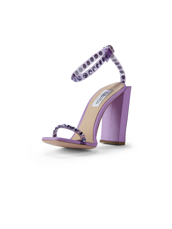 CRYSTAL PVC ANKLE STRAP HIGH HEEL SANDAL