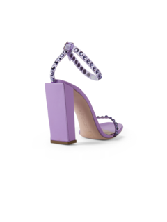 CRYSTAL PVC ANKLE STRAP HIGH HEEL SANDAL