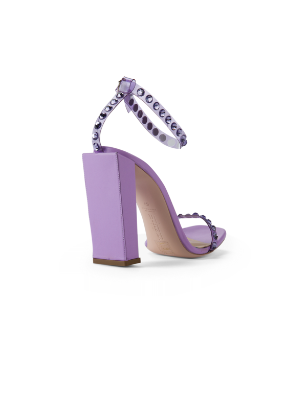 CRYSTAL PVC ANKLE STRAP HIGH HEEL SANDAL