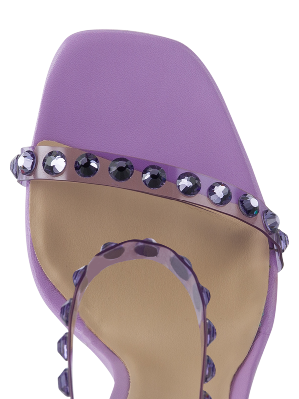 CRYSTAL PVC ANKLE STRAP HIGH HEEL SANDAL