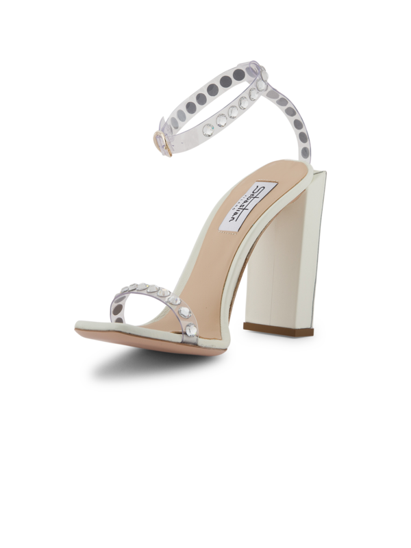 CRYSTAL PVC ANKLE STRAP HIGH HEEL SANDAL