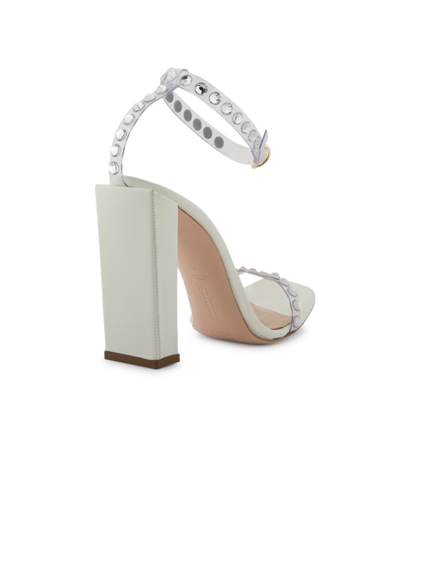 CRYSTAL PVC ANKLE STRAP HIGH HEEL SANDAL