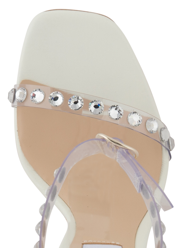 CRYSTAL PVC ANKLE STRAP HIGH HEEL SANDAL
