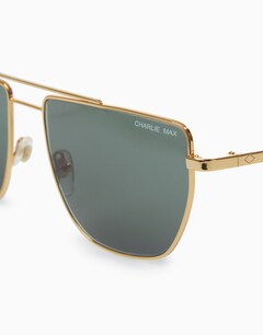 Gold/Grey Square Sunglasses
