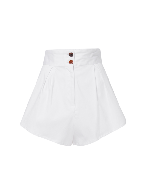 Solid Pleated Shorts