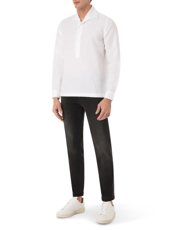 Half Button Long Sleeve Shirt