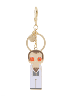 Elton in White Keychain