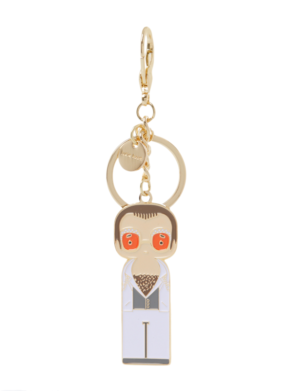 Elton in White Keychain