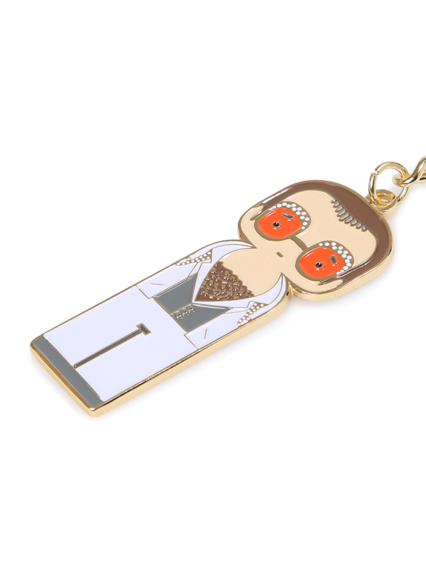 Elton in White Keychain