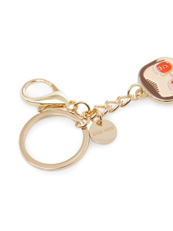 Elton in White Keychain