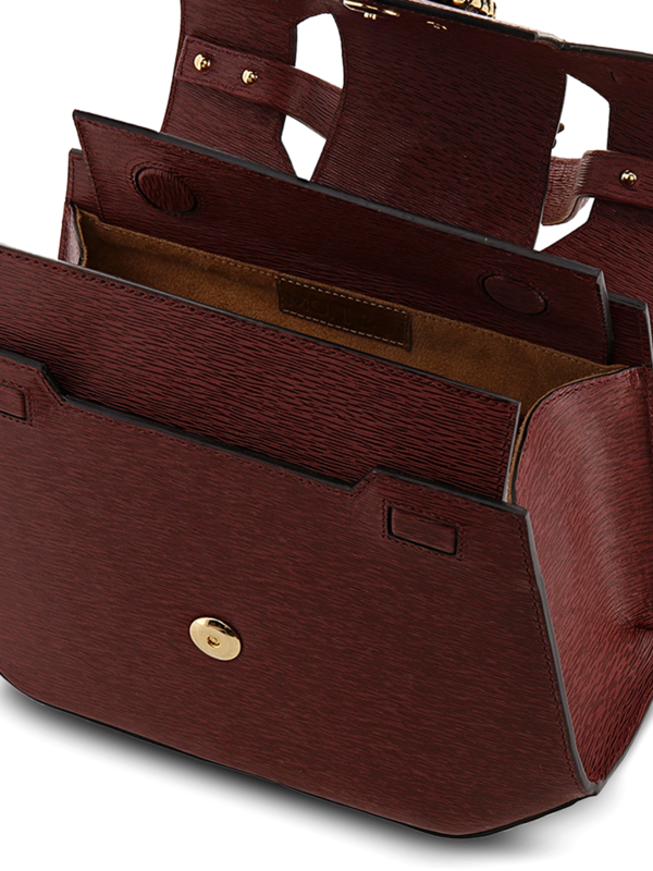 Structured Handbag with Cutout Flap and Statement Eagle Embellishment