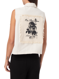 Embellished Canvas Vest