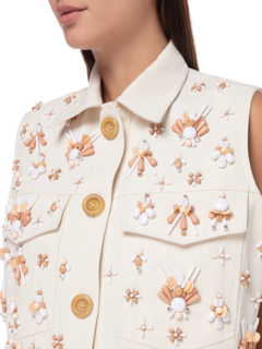 Embellished Canvas Vest