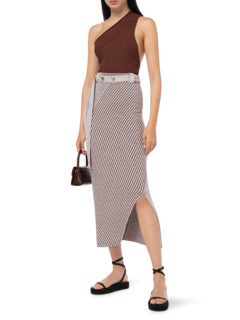 SAND RUSTIC KNIT MIDI SKIRT