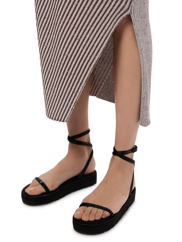 SAND RUSTIC KNIT MIDI SKIRT