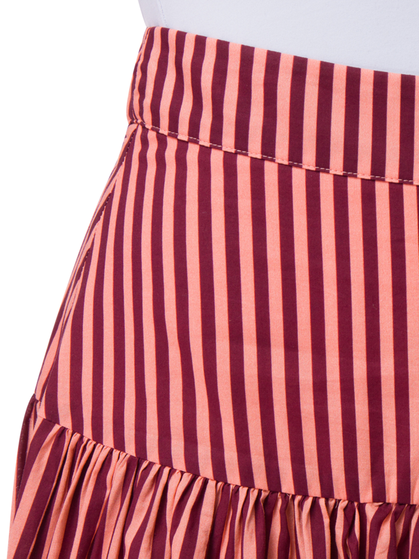 Domino Cotton Voile Stripe Midi Skirt