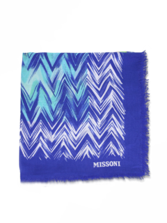 Multi-colored Jagged Design Scarf with Frayed Edges