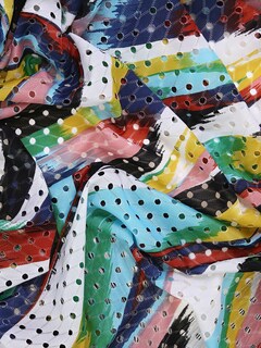 Multi-colored and Black Base Frayed Scarf