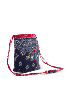 Mini bucket bag navy real red SMILE
