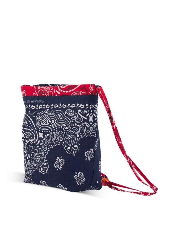 Mini bucket bag navy real red SMILE