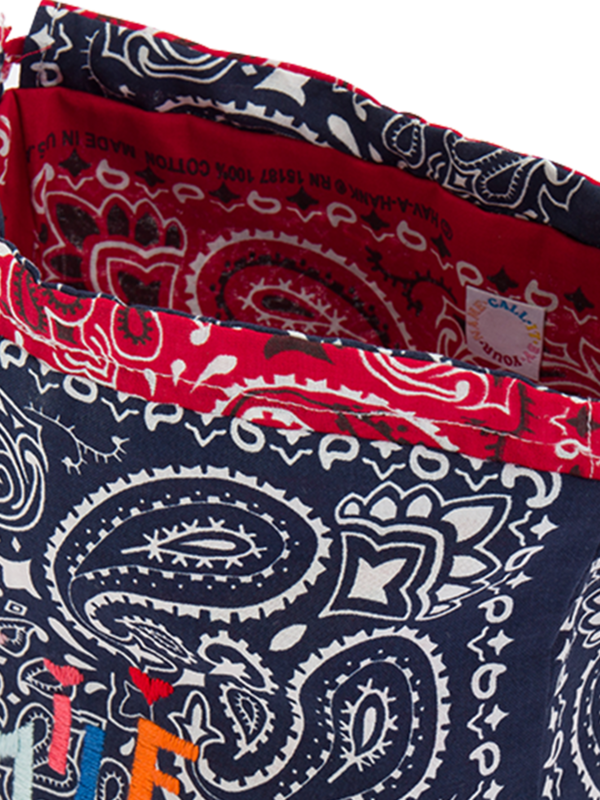 Mini bucket bag navy real red SMILE