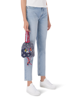 Mini bucket bag navy real red SMILE