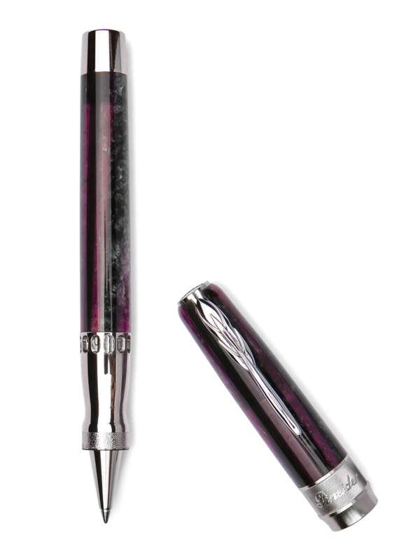 قلم حبر أركو بالاديوم سائل مزين بزخارف بنفسجية