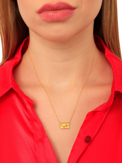 Gold Engraved "Dubai" Necklace