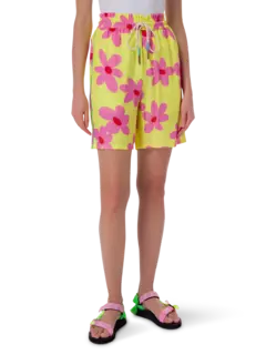 شورت بخصر مرتفع مزين بنقشة زهور