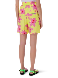 شورت بخصر مرتفع مزين بنقشة زهور